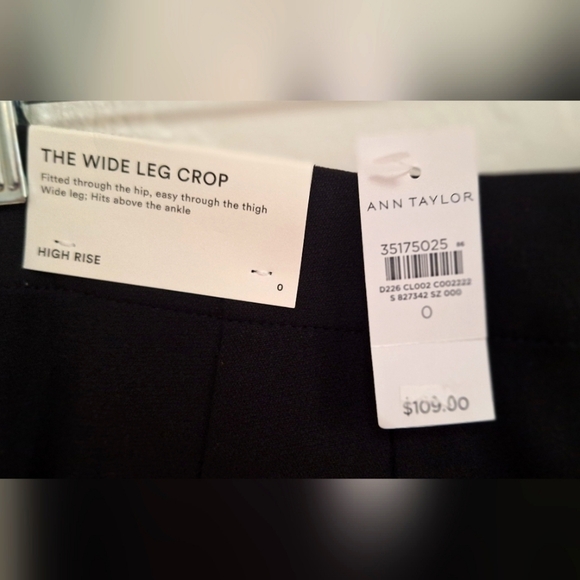Ann Taylor Black Wide Leg  Women's Suit Pants Size 0 NWT - Picture 6 of 8